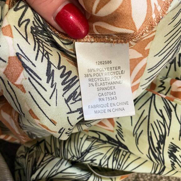 Joie Wide leg Satin tropical floral print boho pants Size Medium - Picture 7 of 7